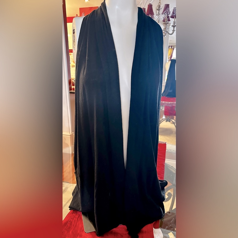URBAN BEHAVIOUR WOMEN’S BLACK SLEEVELESS STRAIGHT HEM OPEN FRONT VEST SIZE S/M